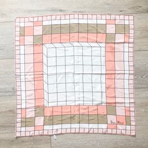 Nina Ricci Silk Green and Peach Scarf Neckerchief